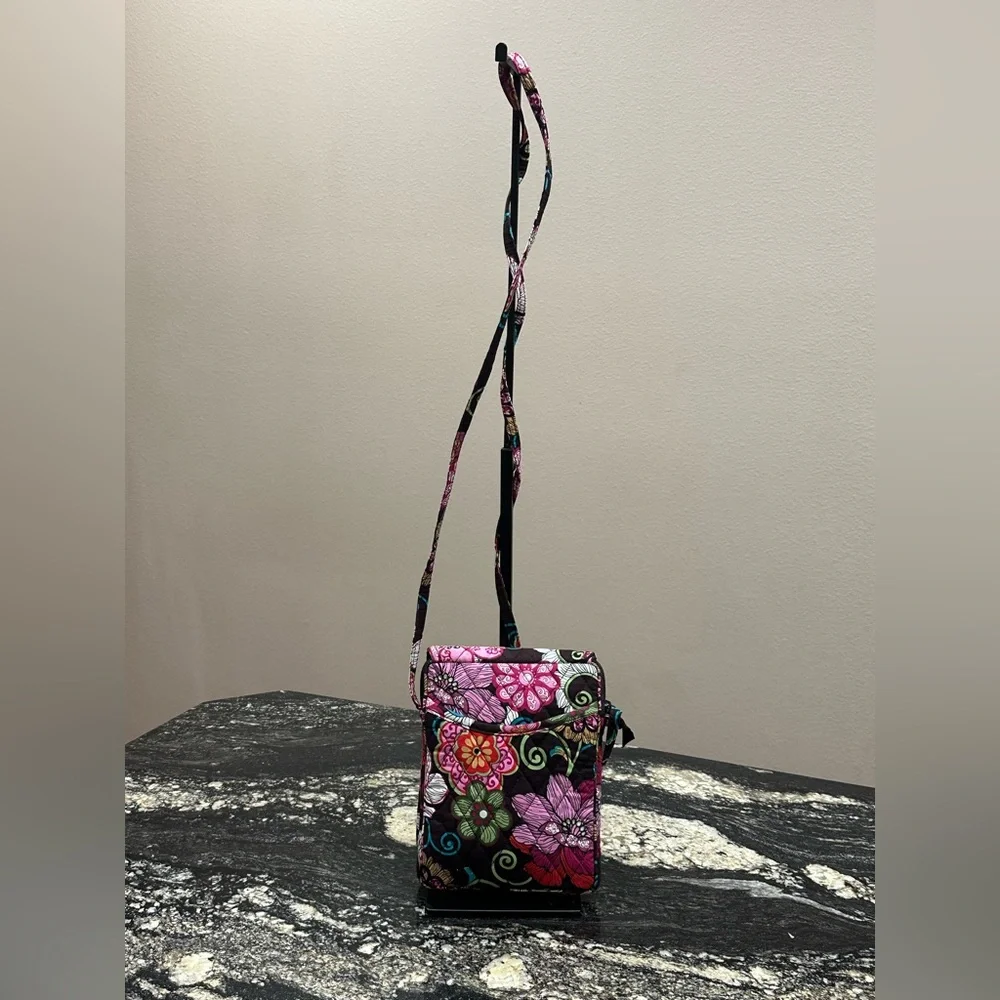 Vera Bradley Pink and Black Floral Crossbody Bag - Picture 2 of 10